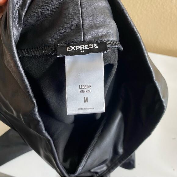 Express Legging High Rise Faux Leather Black Leggings Pants‎ Women’s Size Medium - Picture 8 of 10